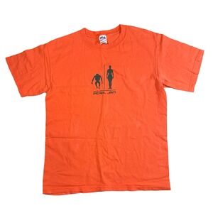 Pearl Jam Binaural Tour 2000 T Shirt Evolution Graphic Cities Medium Orange